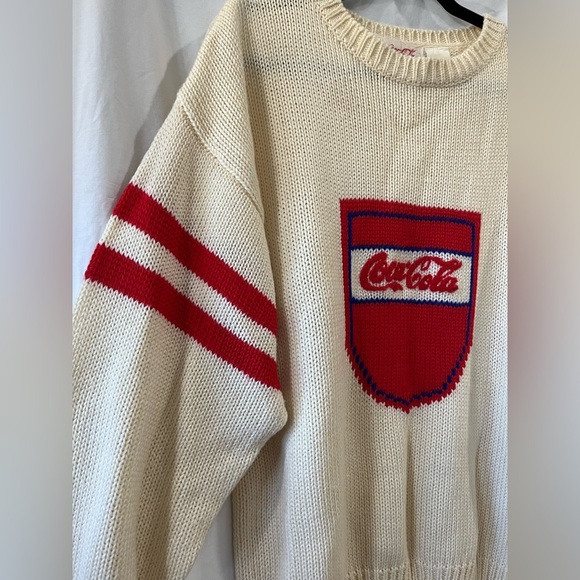 Vintage Coca-Cola “Coke” Crest Knit 80s/90s Sweater Size XL - Picture 4 of 6